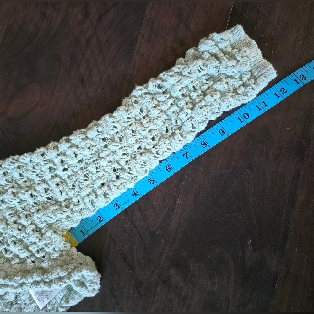 Sugar Moon Sage Green Open Stitch Crochet Bolero Shrug - XS